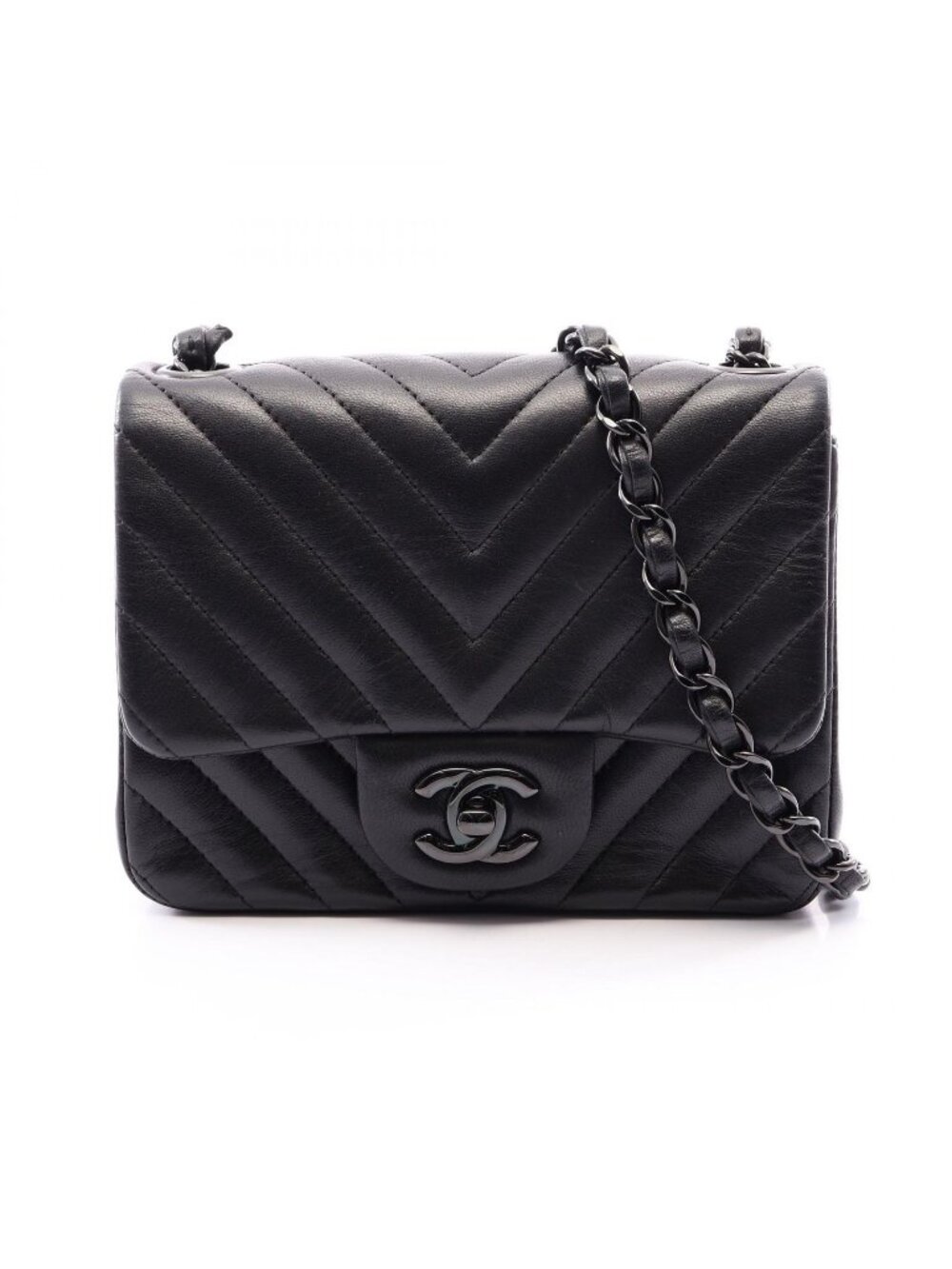 Chanel Shoulder Bag Chain Black Lambskin